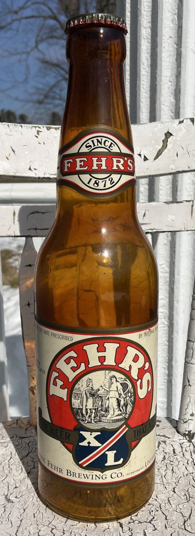 Large Antique Advertising Beer Bottle Frank Fehr Brewing Co -  Louisville, KY Brewery (1 of 12)