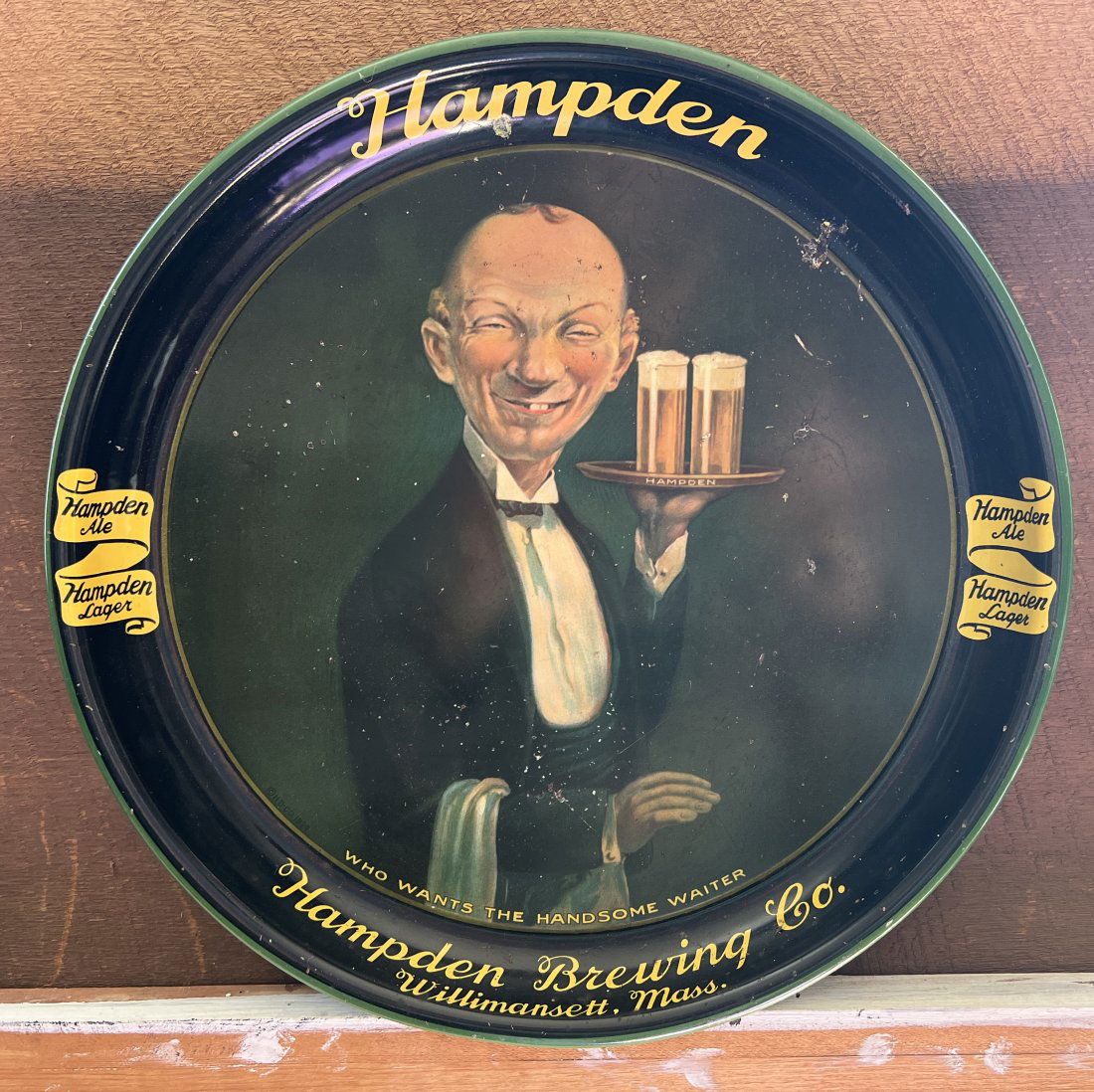 Hampden Brewing Co. Willimansett, Mass. - Brewery Antique Advertising Beer Tray (1 of 9)