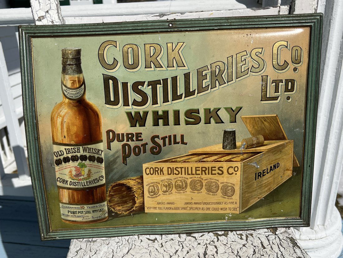 Cork Distilleries Co. Whiskey Tin Advertising Sign - Ireland - Pure Pot Still (1 of 9)