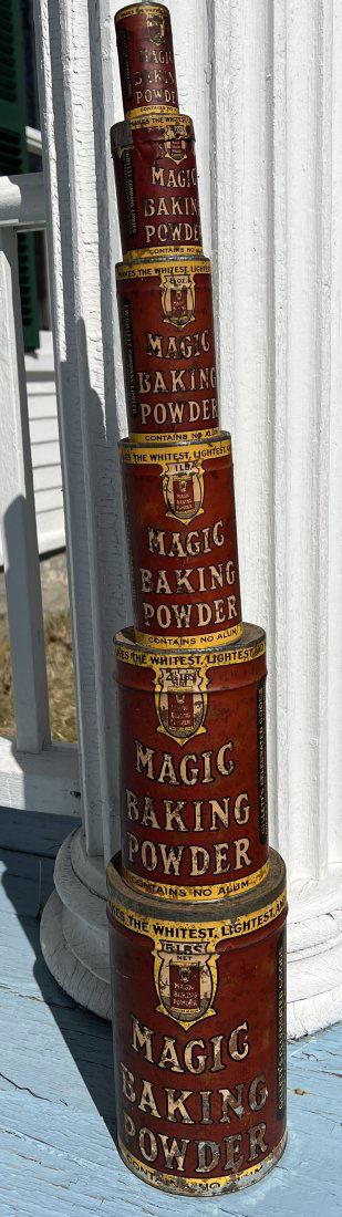 General Store Advertising Display Folk Art Sign Magic Baking Powder Tins Gillett Co. Toronto Canada (1 of 18)