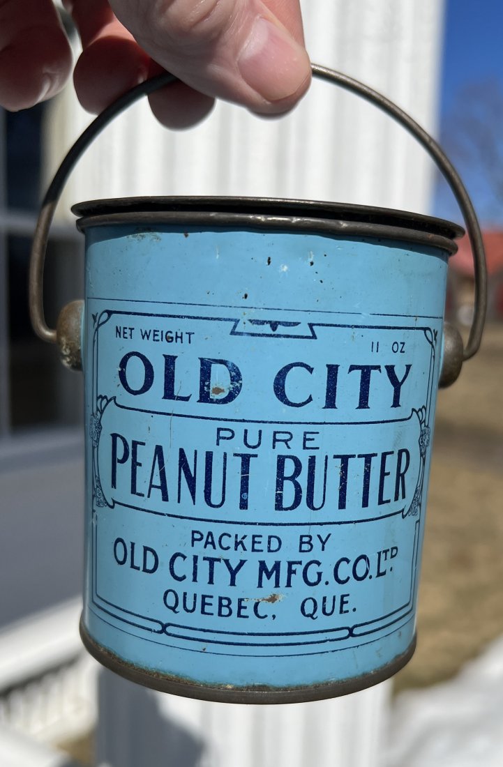 General Store Advertising Old City Peanut Butter Food Tin  - Quebec (1 of 8)