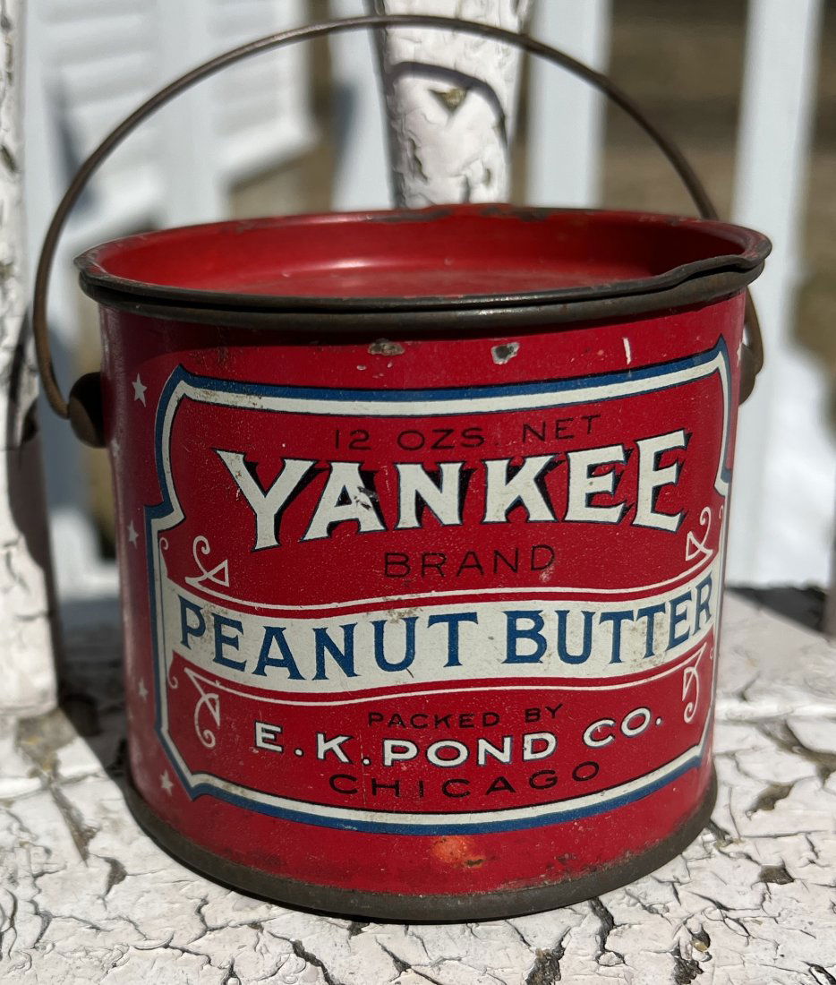 General Store Advertising Yankee  Peanut Butter Food Tin - E.K. Pond Co. Chicago (1 of 9)
