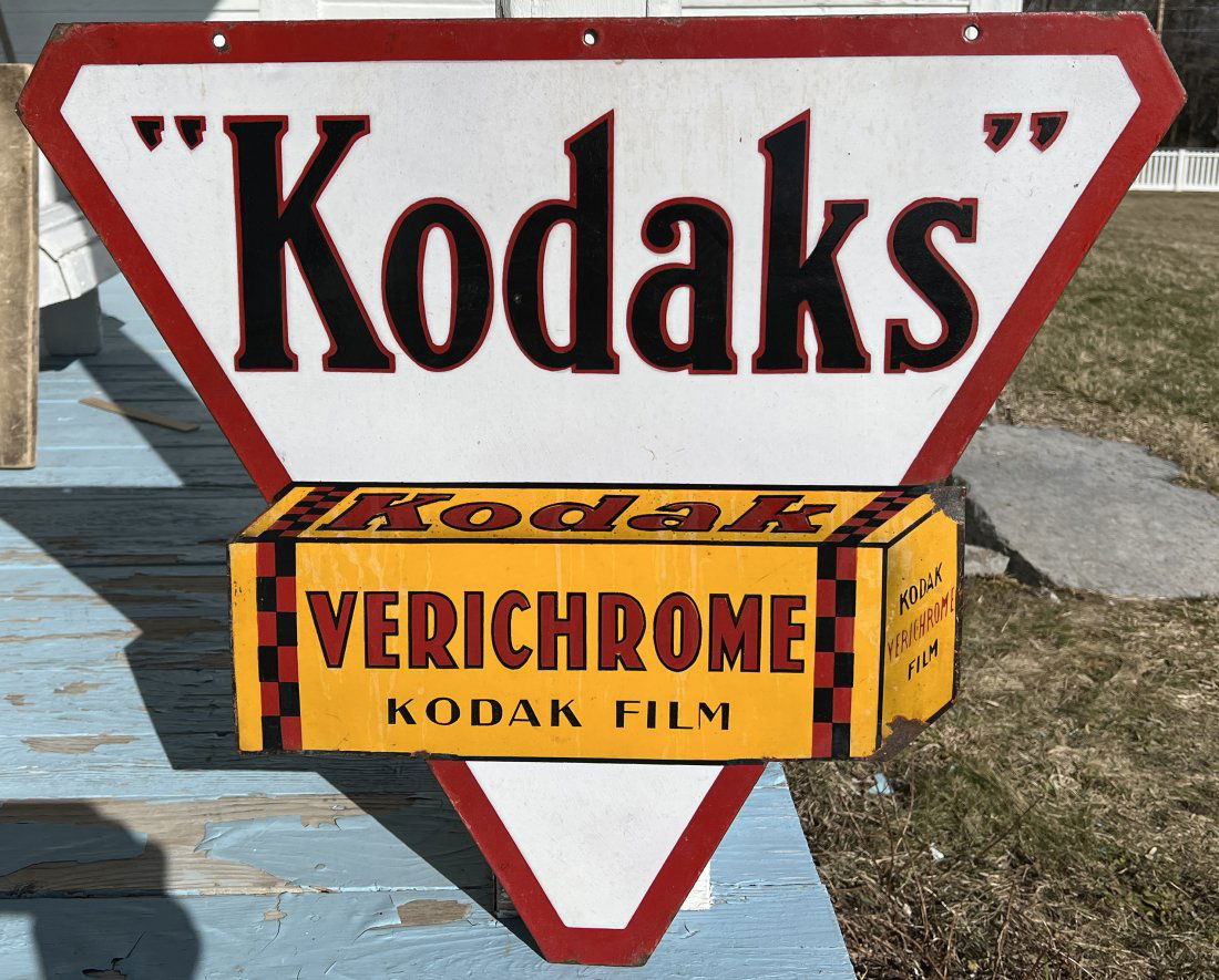 Porcelain Double Sided Kodak Camera Photography Film General Store Trade Sign (1 of 13)