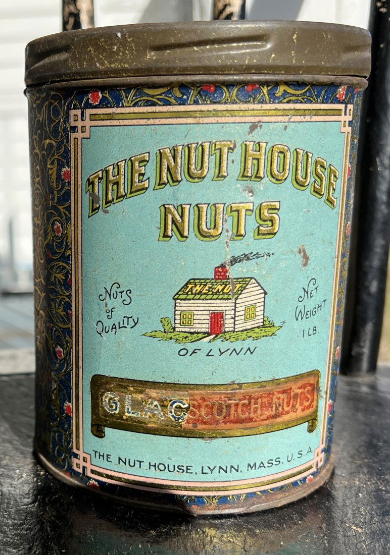 The Nut House Nuts General Store Advertising Food Tin - Lynn Mass. (1 of 7)
