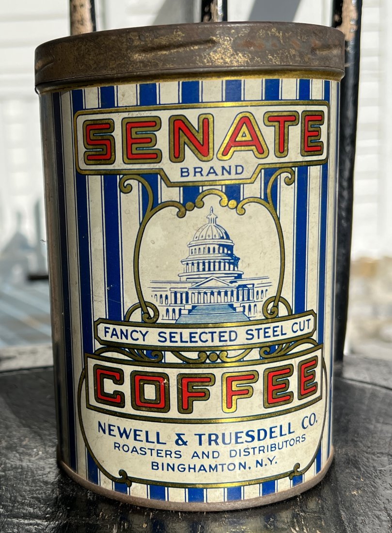 Senate Coffee 1 pound Advertising General Store Tin - Binghamton NY (1 of 9)