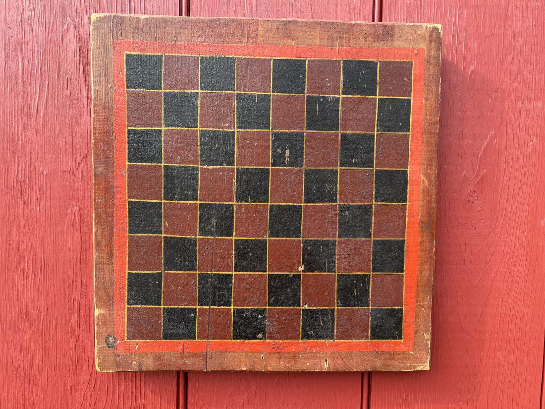 Antique Painted  Checker Game Board Checkerboard (1 of 7)