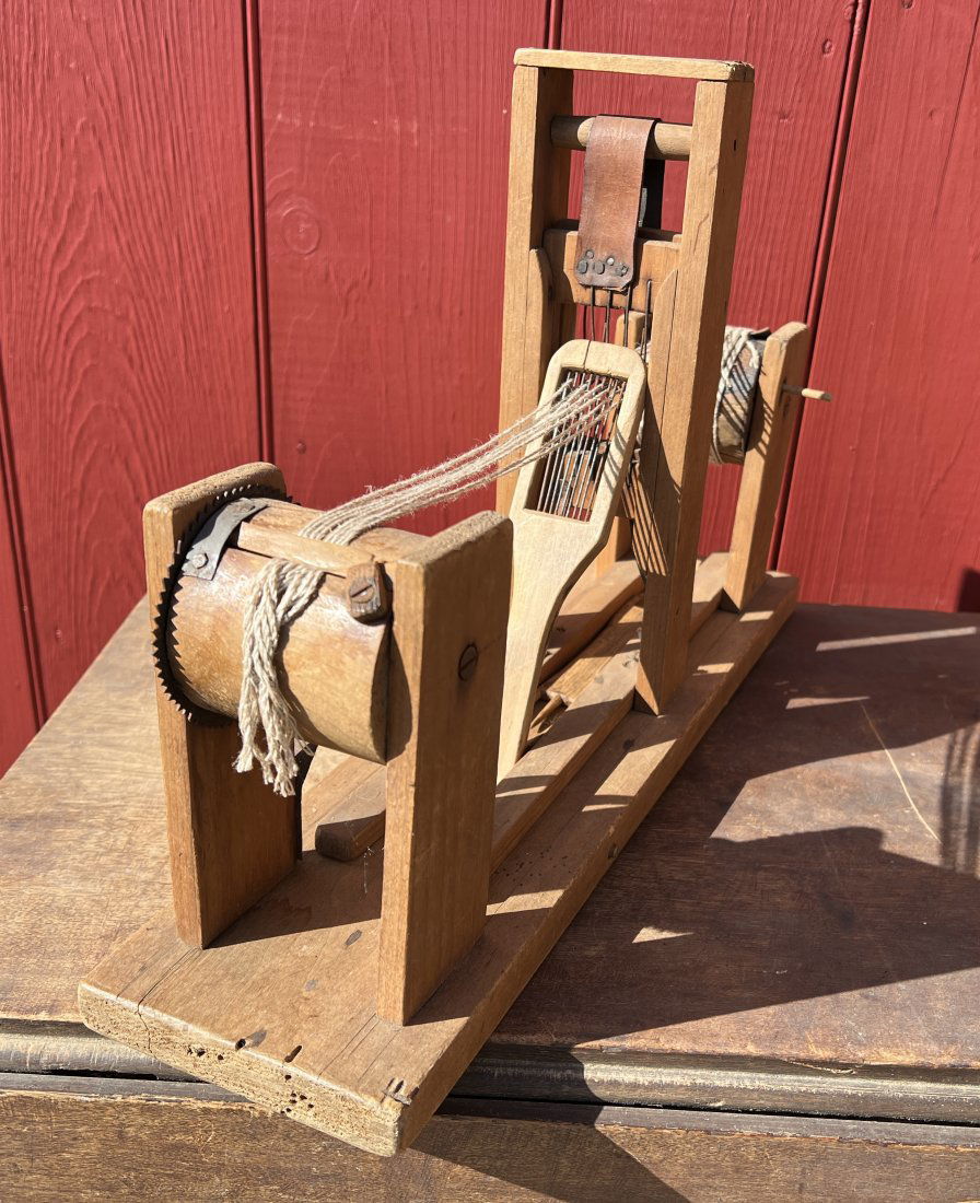 Antique Primitive  Lamp Wick Ribbon Weaving Inkle Tape Loom (1 of 10)
