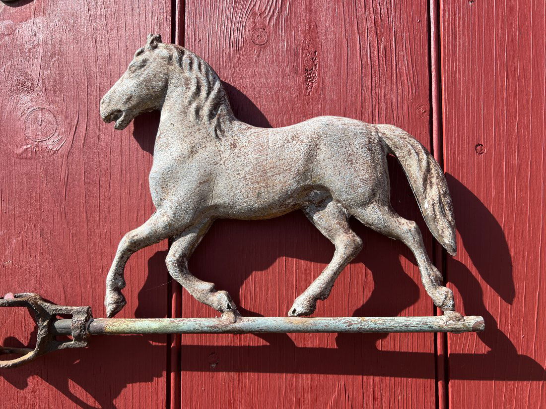 Antique Farmhouse Barn Ligtning Rod Horse Weathervane (1 of 7)