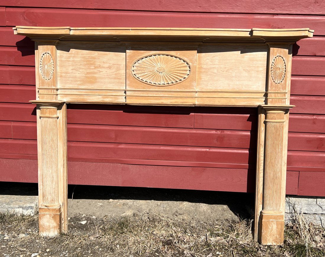 Antique Federal Fireplace Mantel Fancy Carved (1 of 17)