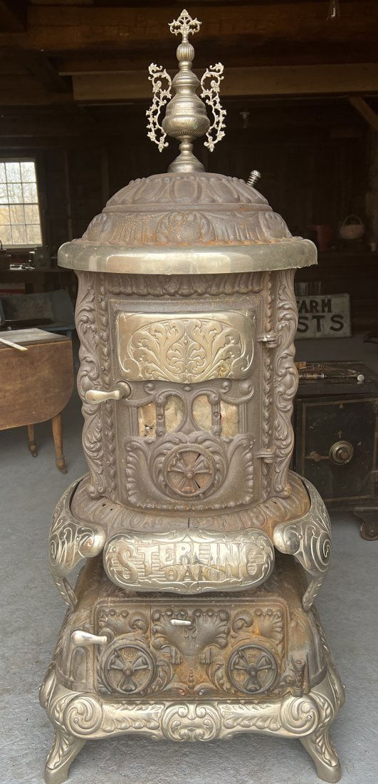 Cast Iron Sterling Oak Stove Wood or Coal Antique Fancy, High End and Large (1 of 20)