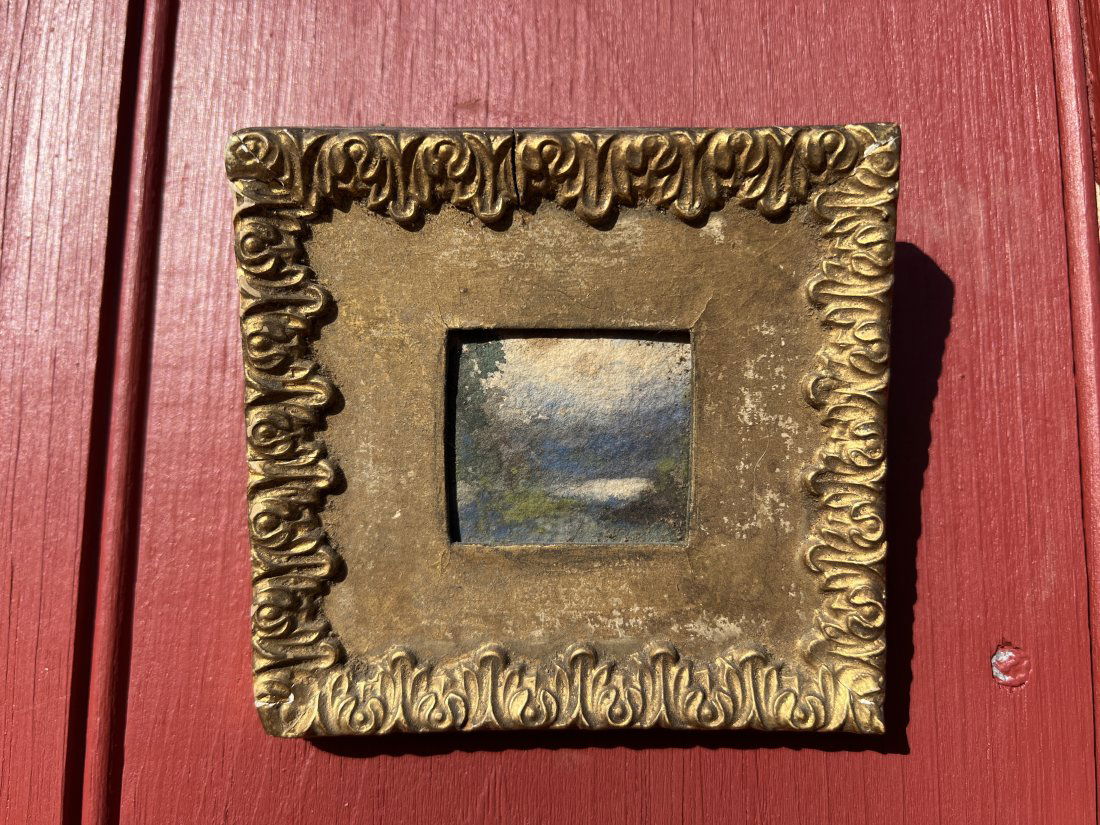 Tiny Adirondack Keene Valley Painting by R. M. Shurtleff - Signed w/ Original Frame (1 of 10)