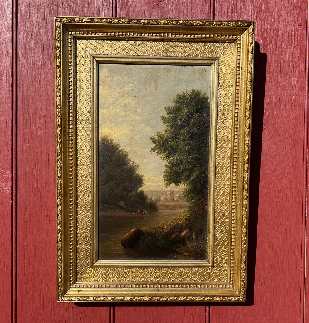 Hudson River School Oil Painting Signed w/ Great Original Frame (1 of 13)