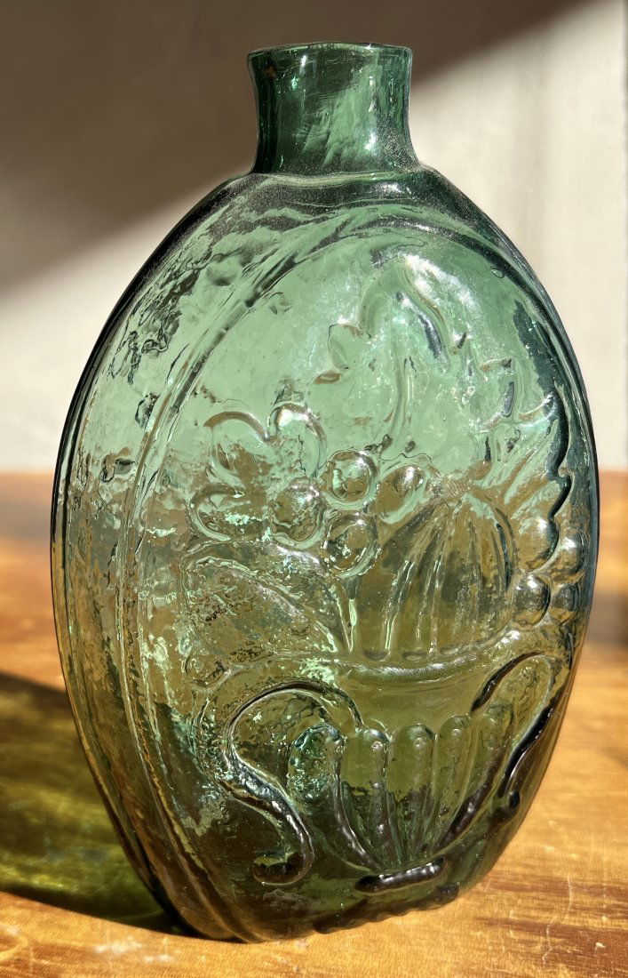 Cornucopia Basket Historical Flask Bottle Antique (1 of 17)