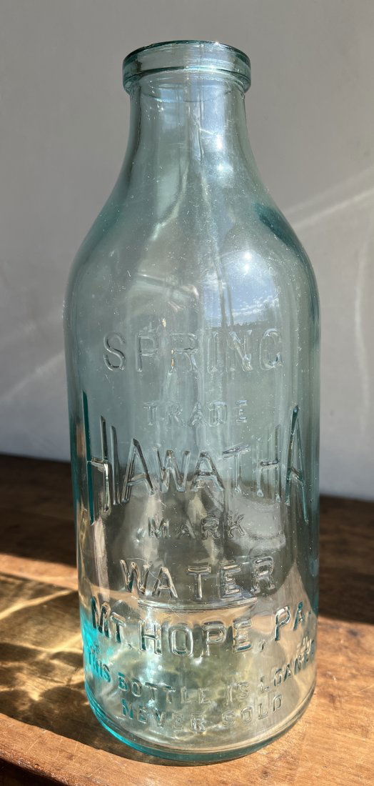 Large Hiawatha Spring Water Mt. Hope PA Antique Bottle (1 of 8)