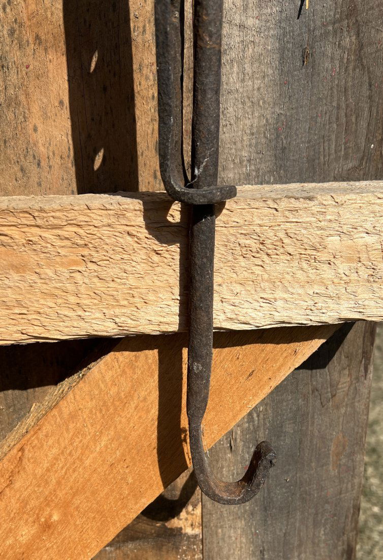 Antique Hand Forged Trammel Large Iron Pot Holder Fireplace Crane (1 of 9)