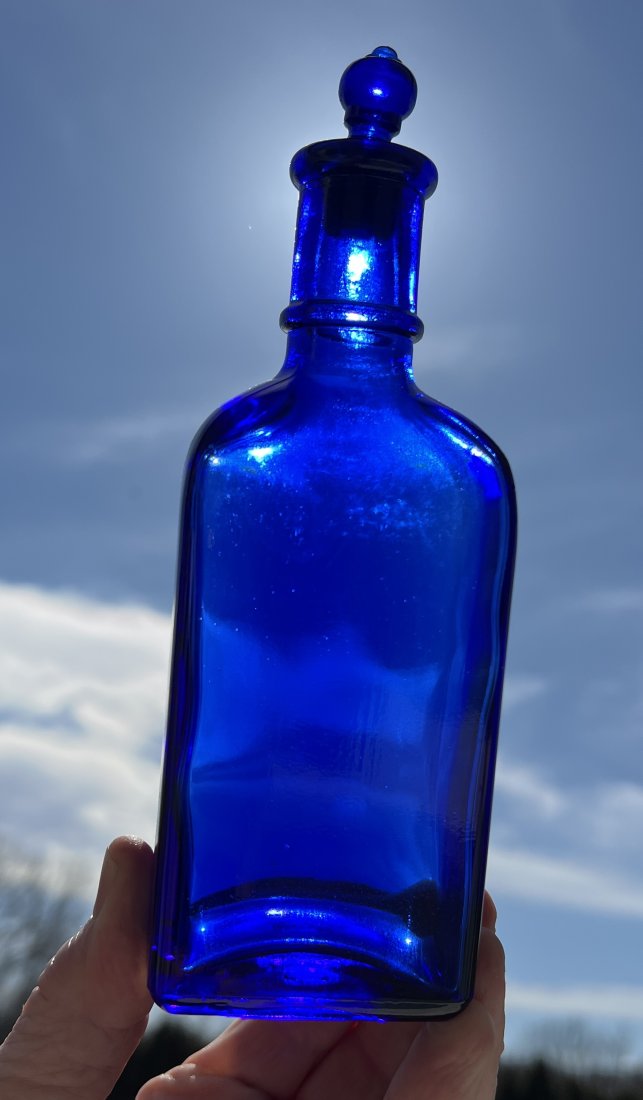 Colbalt Blue w/ original stopper Pharmacy Apothecary Glass Bottle Jar (1 of 6)