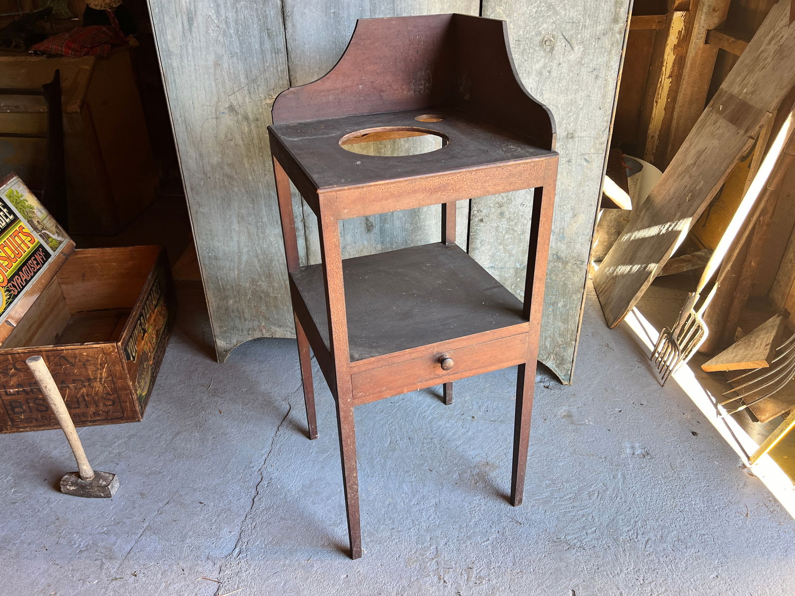 1810 Delicate Hepplewhite 1 drawer Wash Stand (1 of 13)