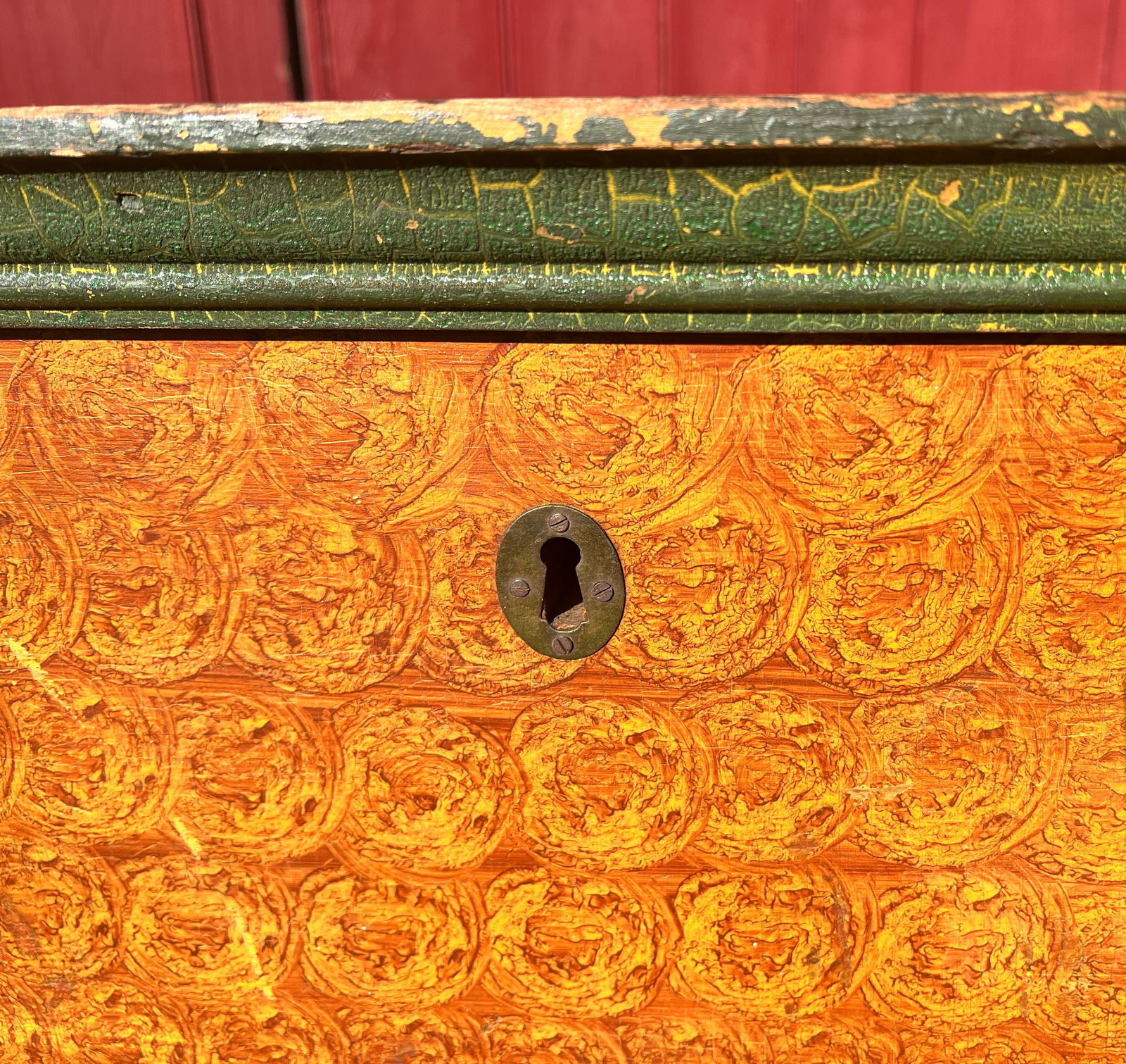 c. 1820 Pennsylvania PA Decorated Blanket Box Chest Polychrome BRIGHT Paint (1 of 20)
