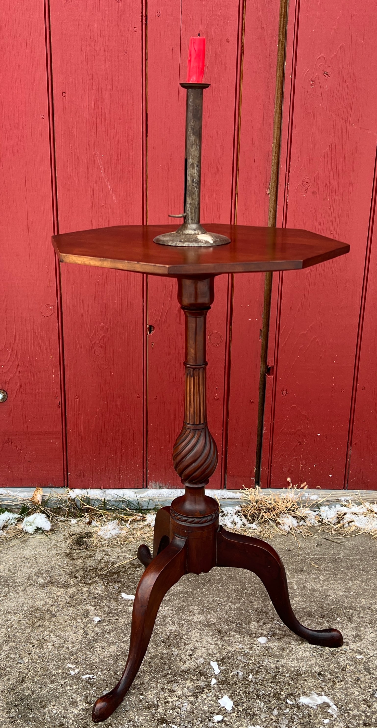 1790's Intricate Carved Salem  Mass. Federal Chippendale Candlestand (1 of 16)