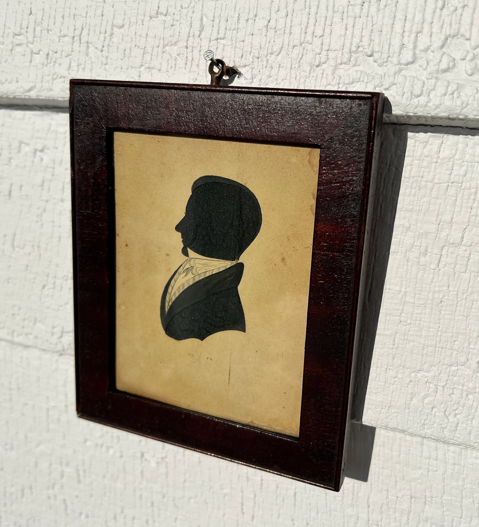 Circa 1820 Folk Art Silhouette w/ original frame: All original American Folk Art Sihouette. Nice shape as shown. What's to Love - All original.