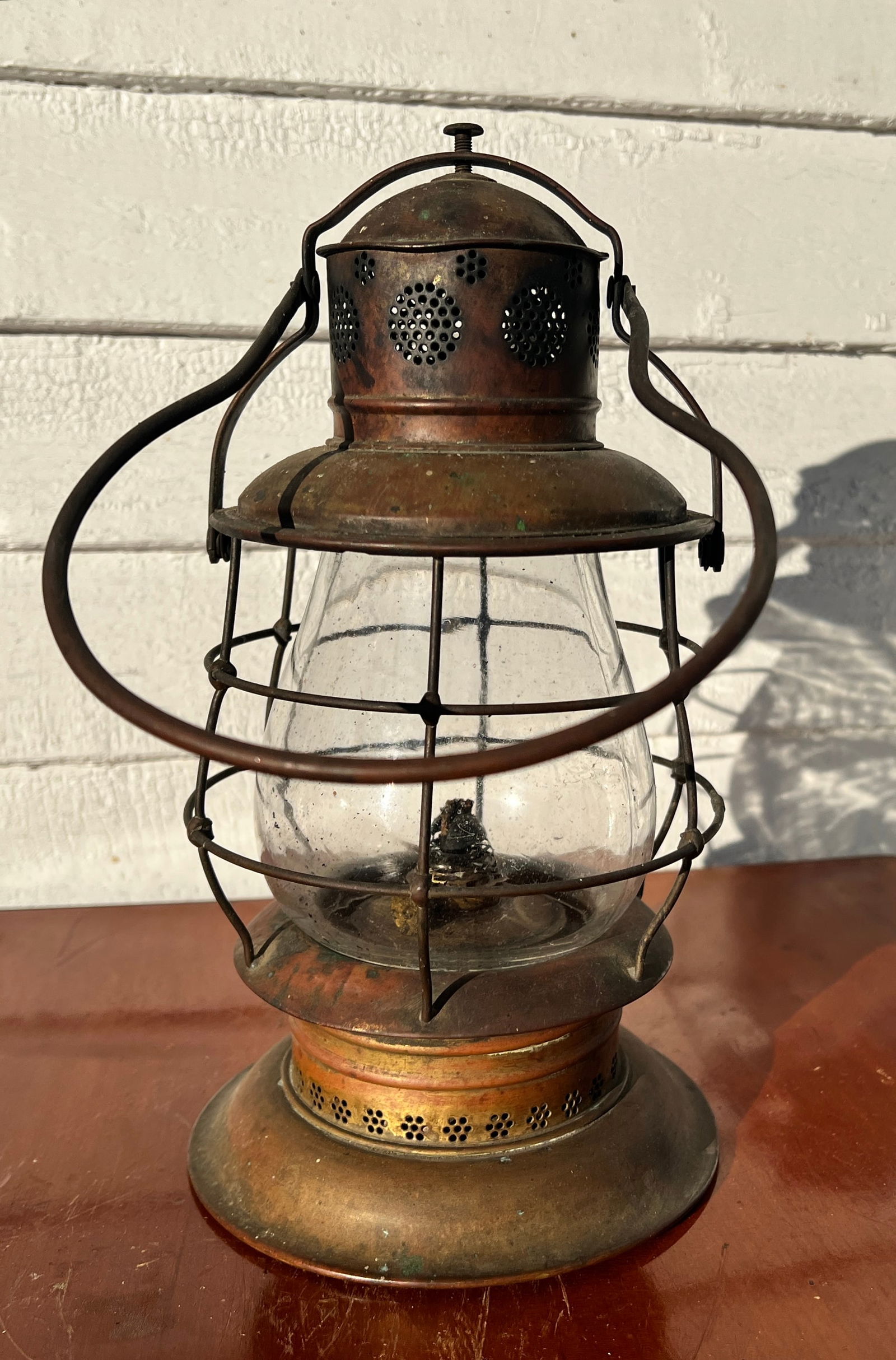Early Presentation Etched Globe Brass Railroad Lantern (1 of 10)