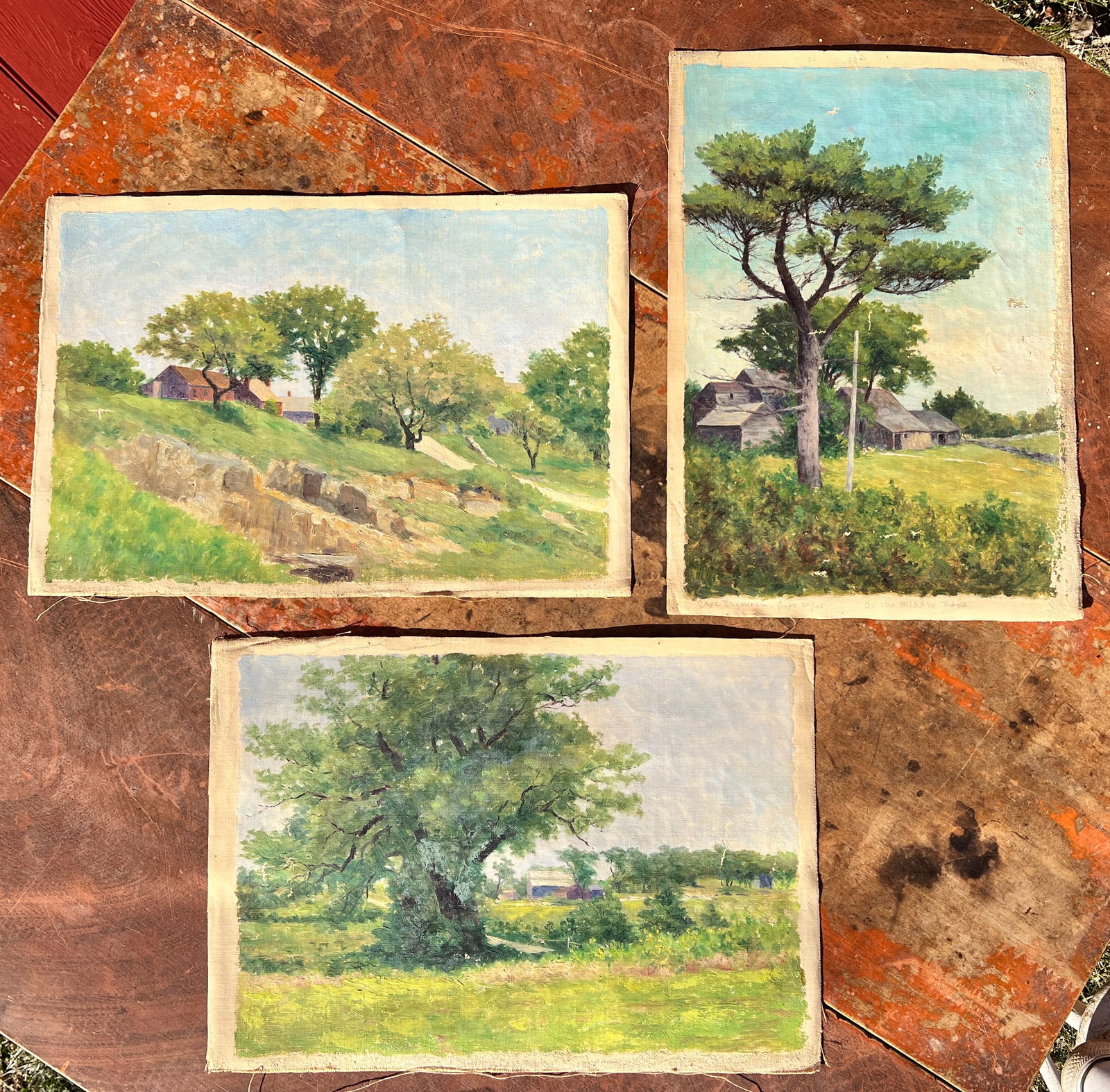 3 George Frederick Morse Maine Oil Canvas Paintings (1 of 11)