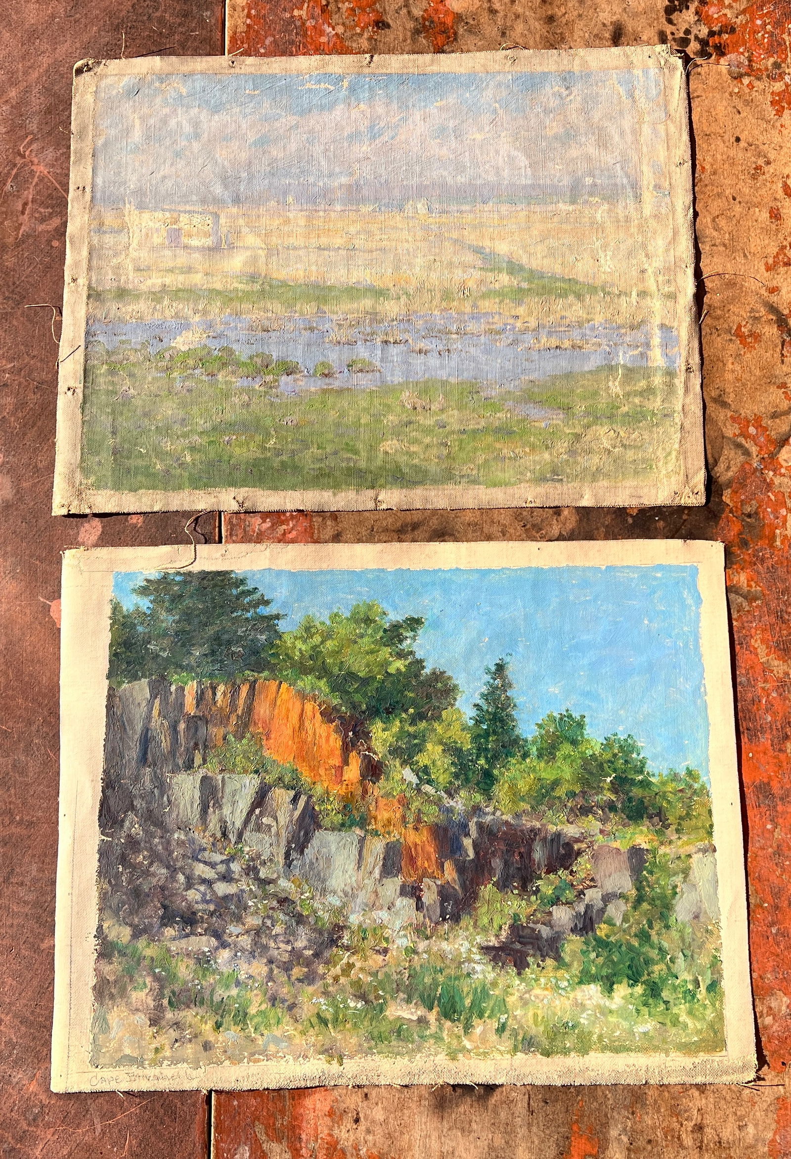 2 Impressionist Oil Paintings by George Frederich Morse - Maine (1 of 9)