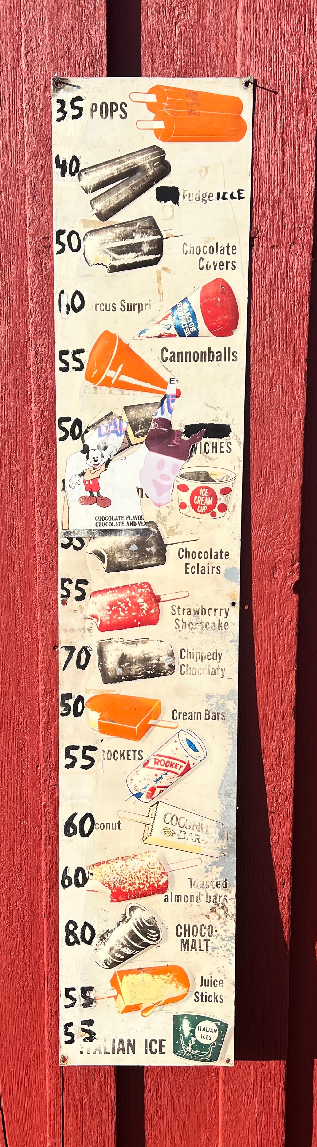 Ice Cream Dairy Bar Advertising Candy Embossed Metal Sign (1 of 5)