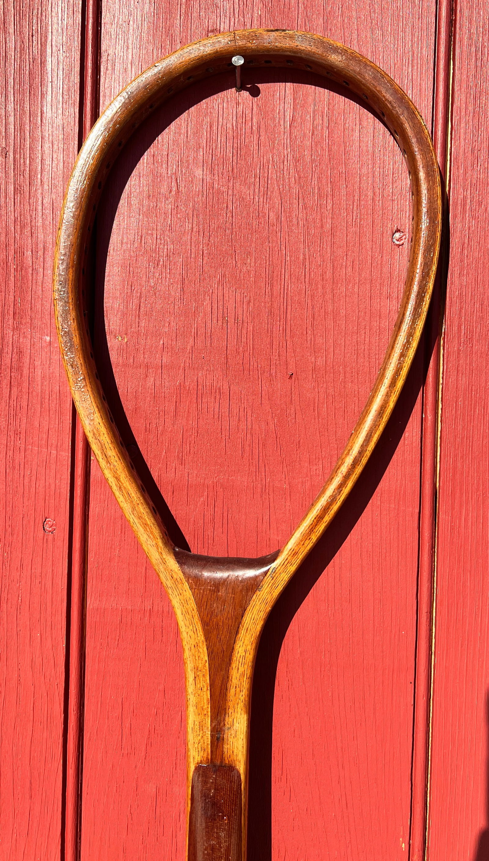 1880's Antique Tilt Top Lopsided Tennis Raquet Racket (1 of 11)