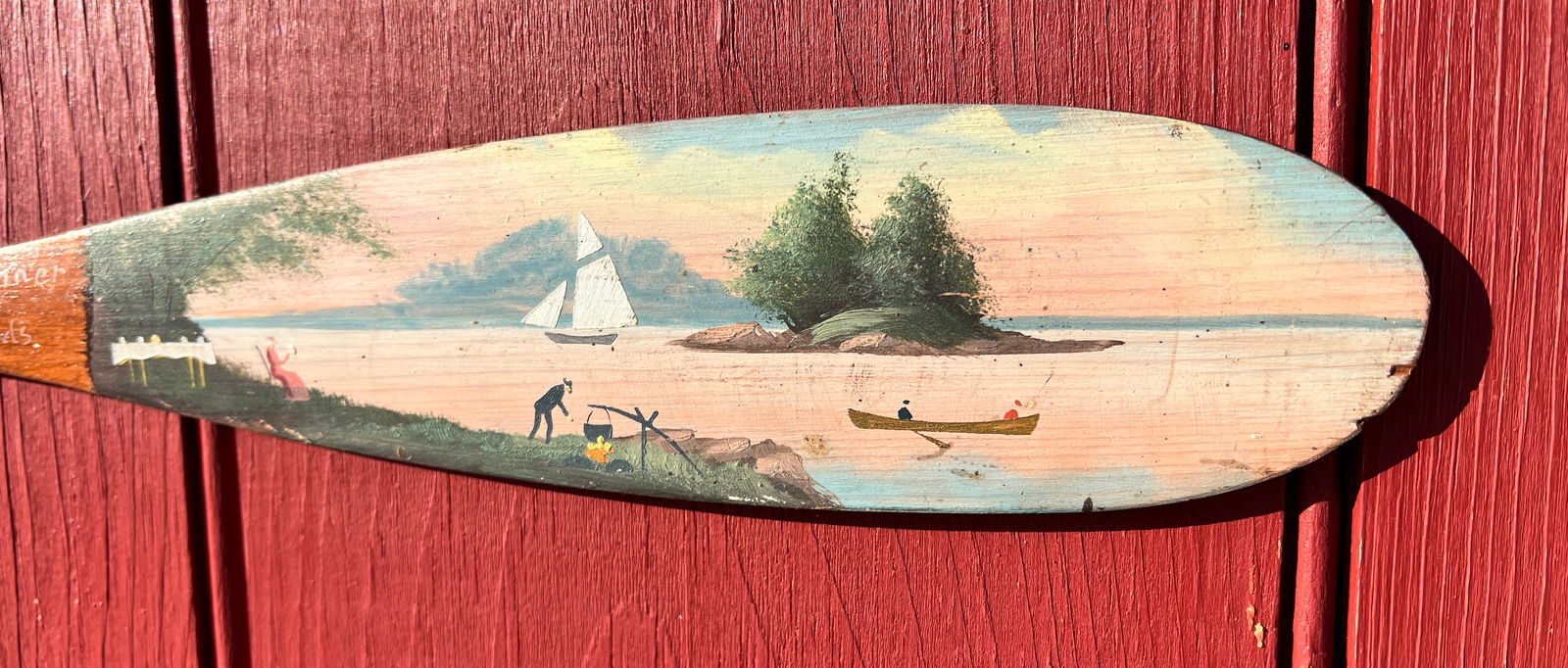 c1910 Alpheus Keech Fishing Dinner Souvenir 1000 Islands Adirondack Canoe Paddle (1 of 6)