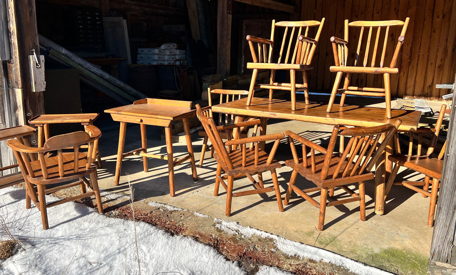 Adirondack Habitant Cabin Furniture Rustic Dining Room Table Chairs Desk (1 of 20)