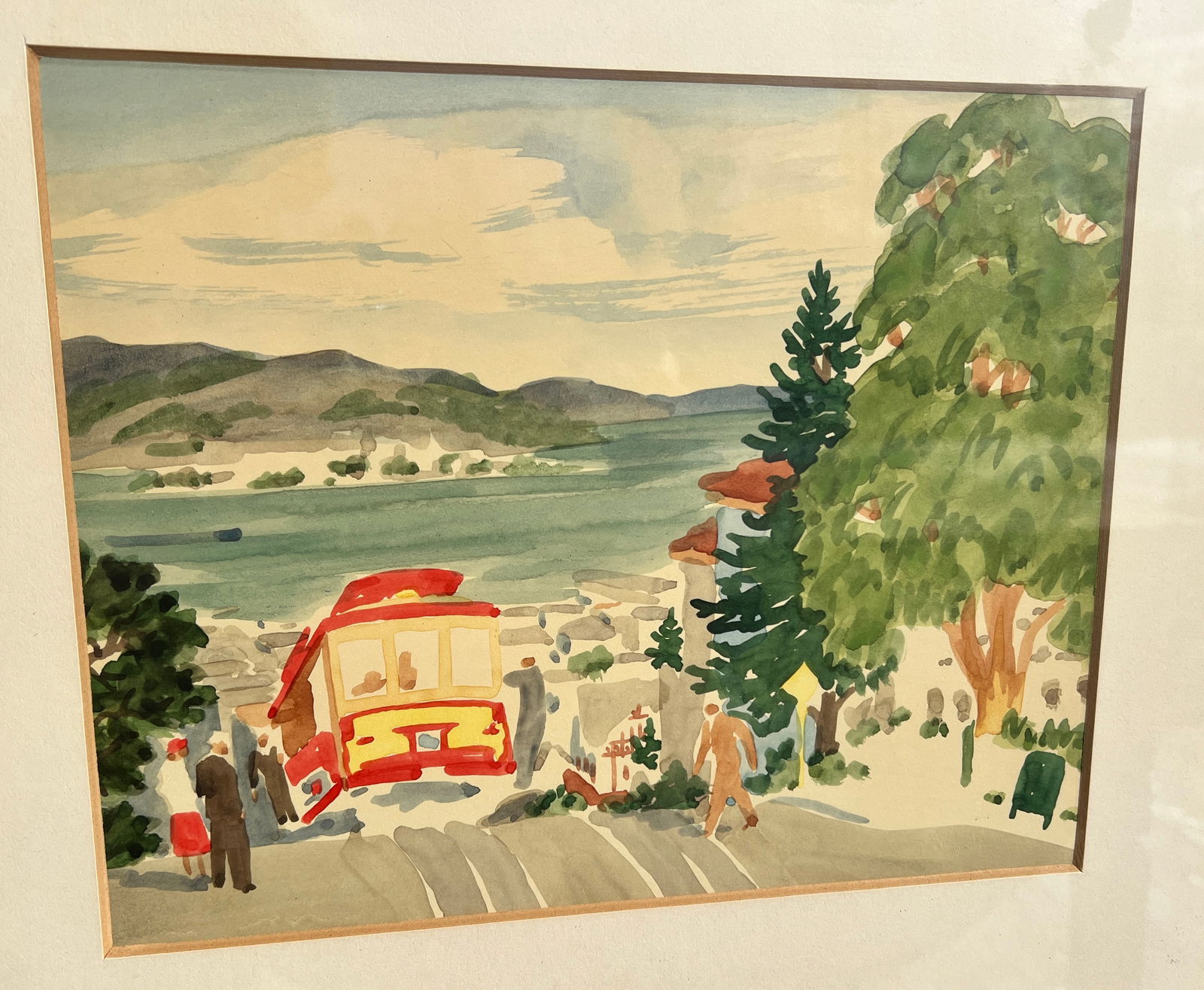 Antique San Francisco Watercolor Painting Grable's Galleries Oak Park Illinois (1 of 6)