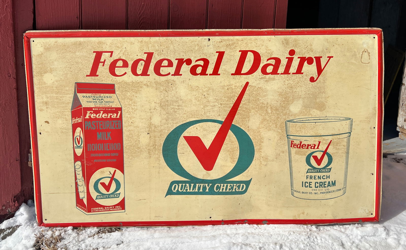 Federal Dairy Large Farm Cow Milk Ice Cream Advertising Sign (1 of 10)