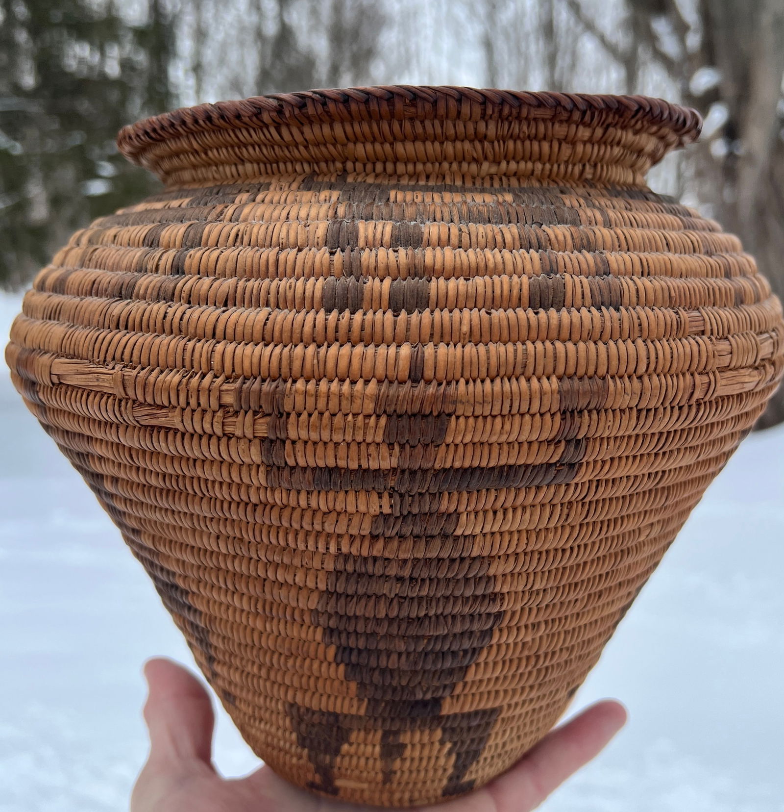 Pictorial Native Indian Basket w/ Humans Animals (1 of 15)