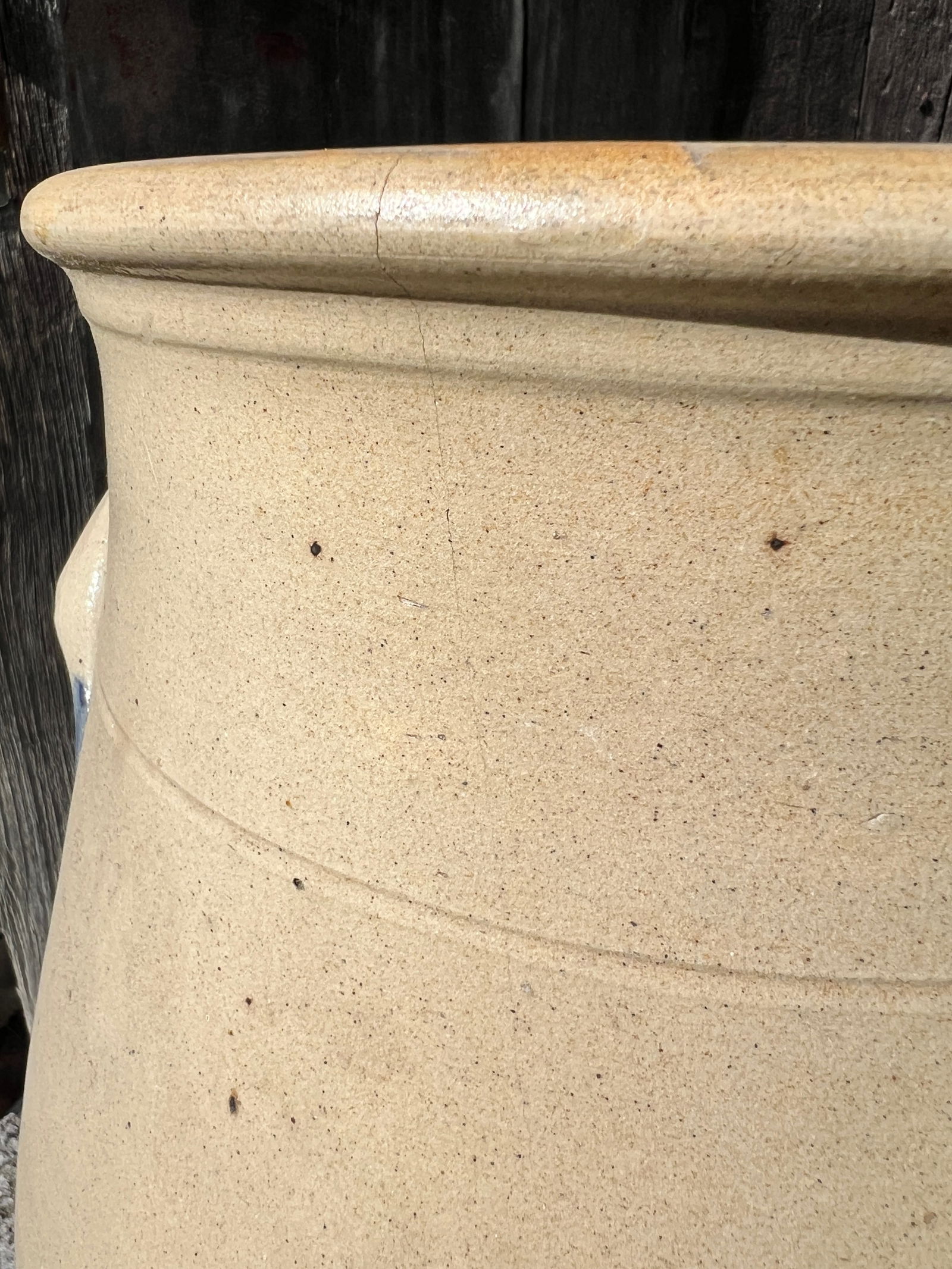 Burlington Vermont Butter Churn Crock Blue Decorated Stoneware - 6