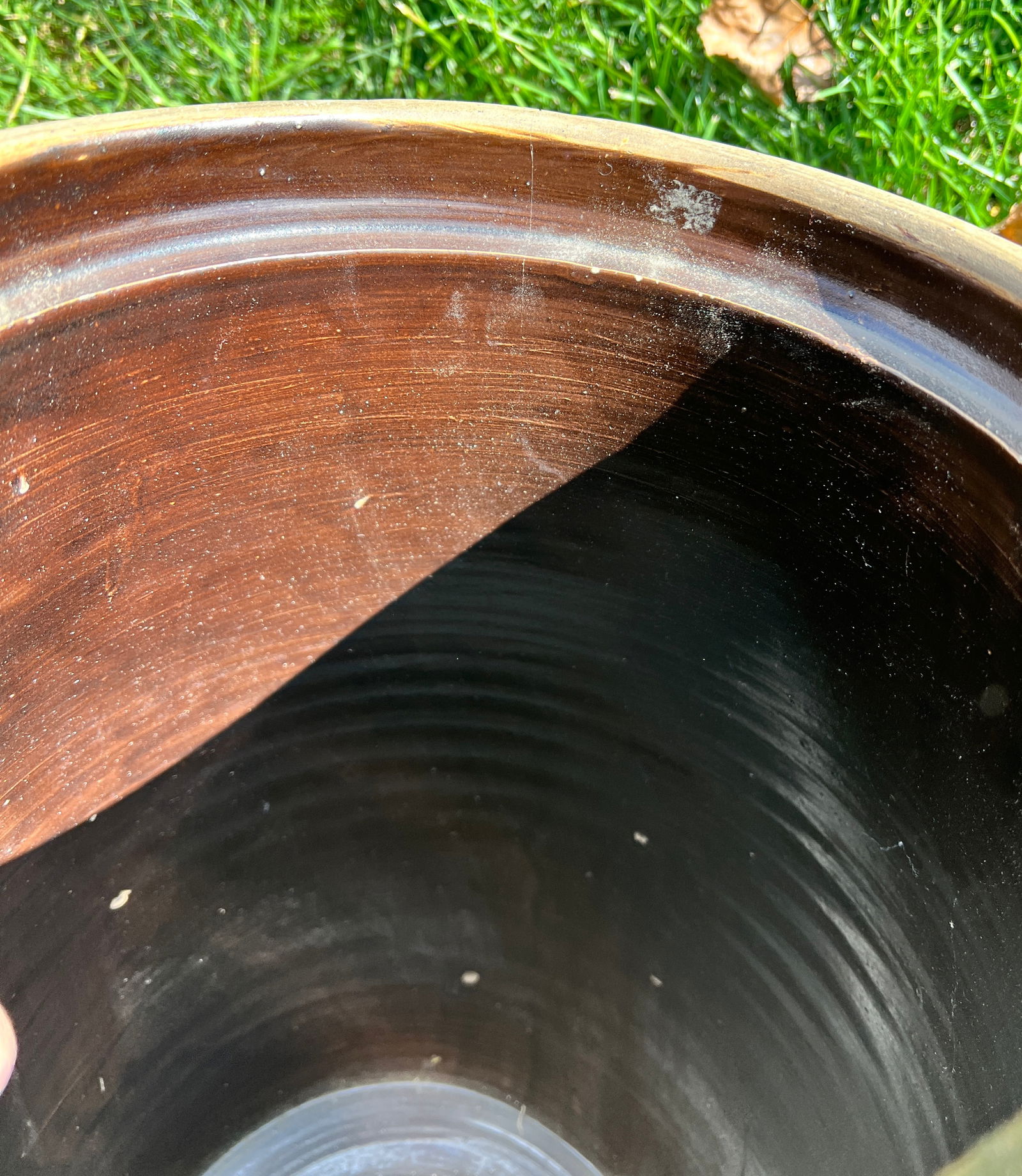 Burlington Vermont Butter Churn Crock Blue Decorated Stoneware - 8