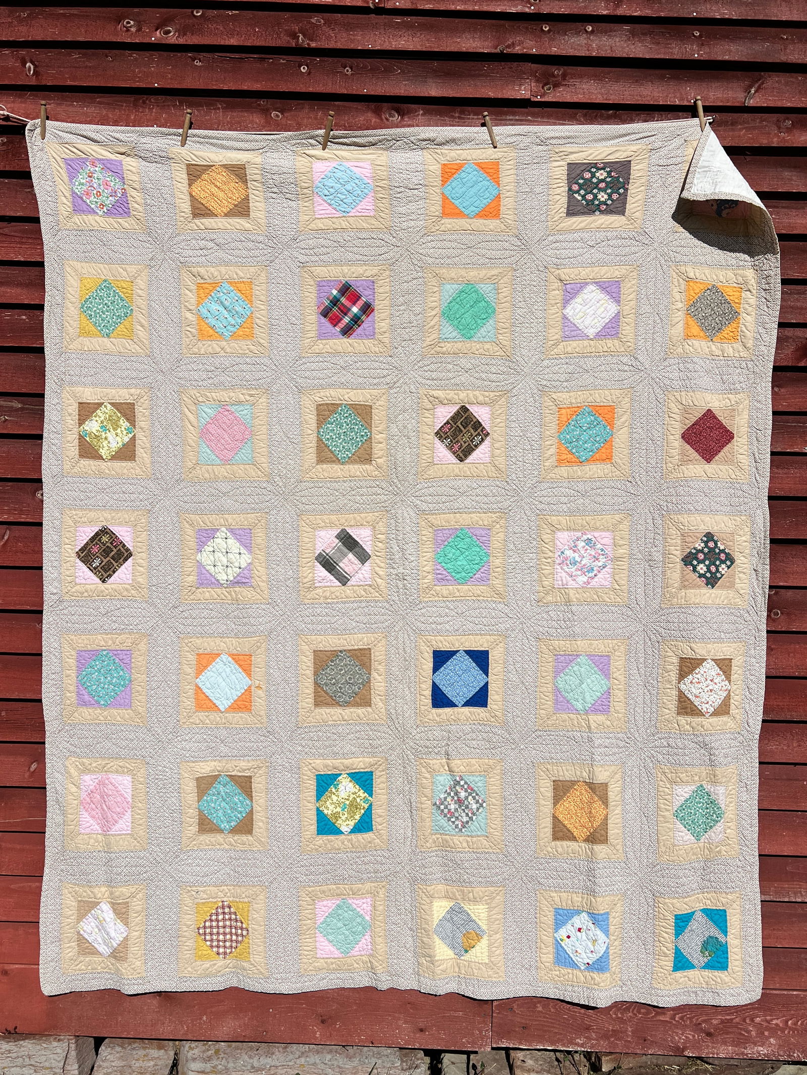 Geometric Abstract Squares Country Quilt (1 of 10)