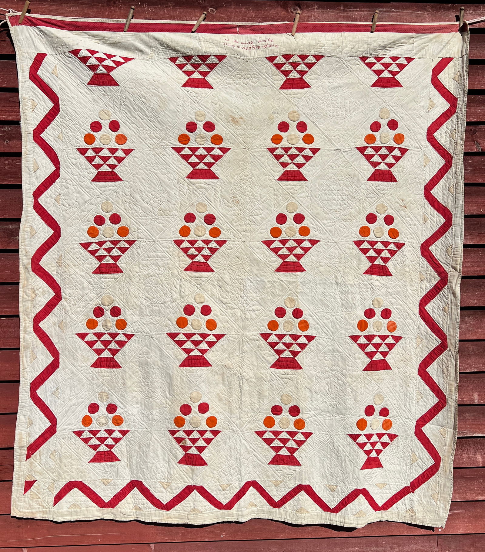 Early Quilt Made w/ Love by Aunt Elvira at age 82 - American Folk Museum Project Tag (1 of 14)