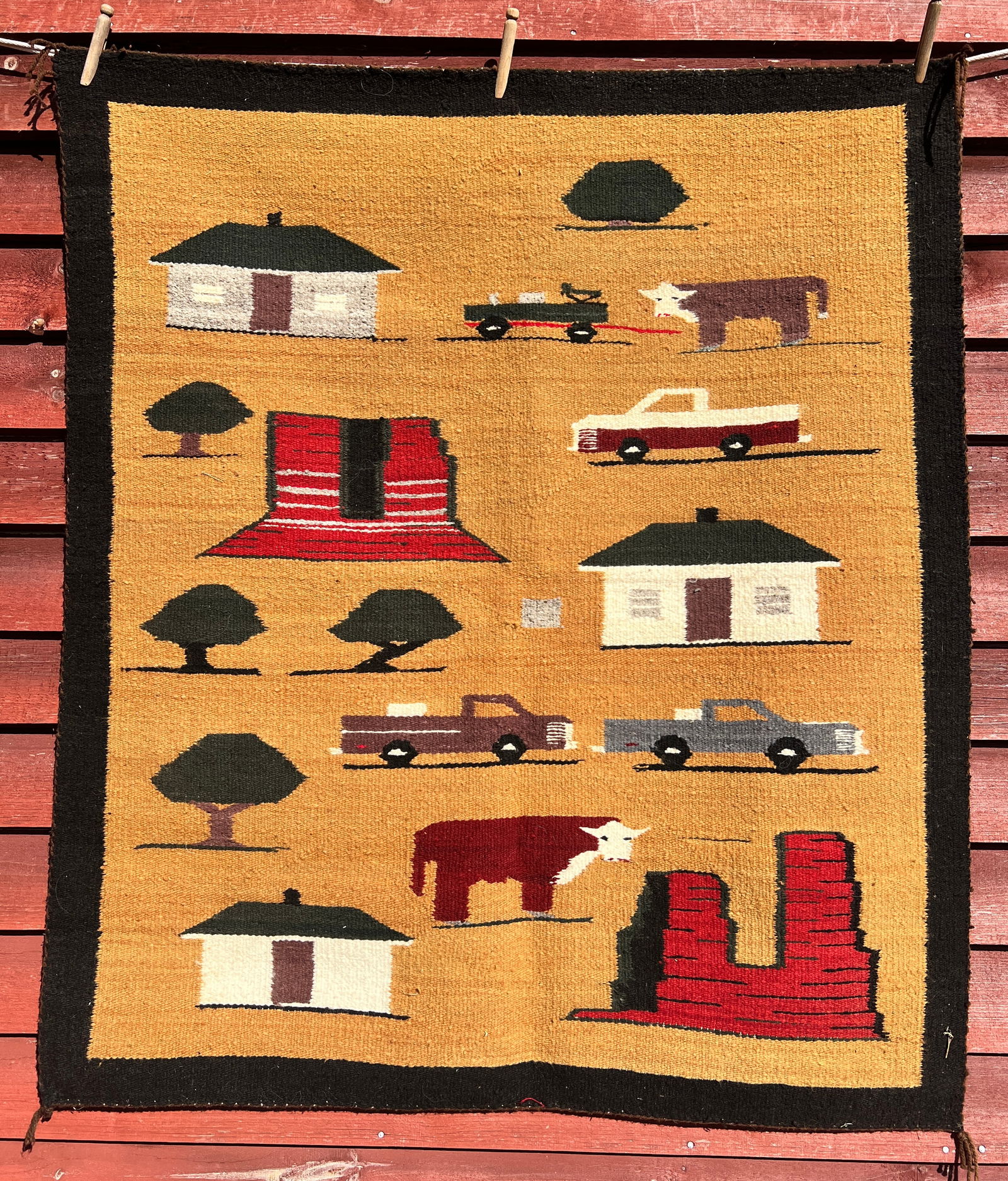 American Navajo Indian Pictorial Rug Weaving (1 of 15)