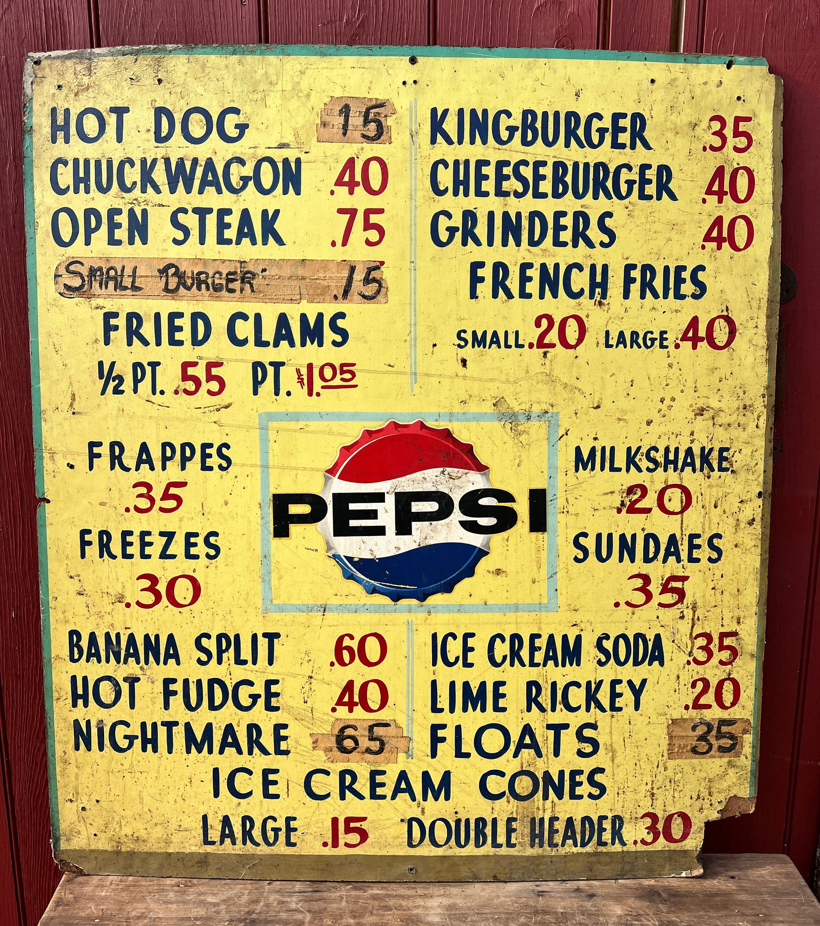 Antique Diner Pepsi Advertising Menu Sign (1 of 9)
