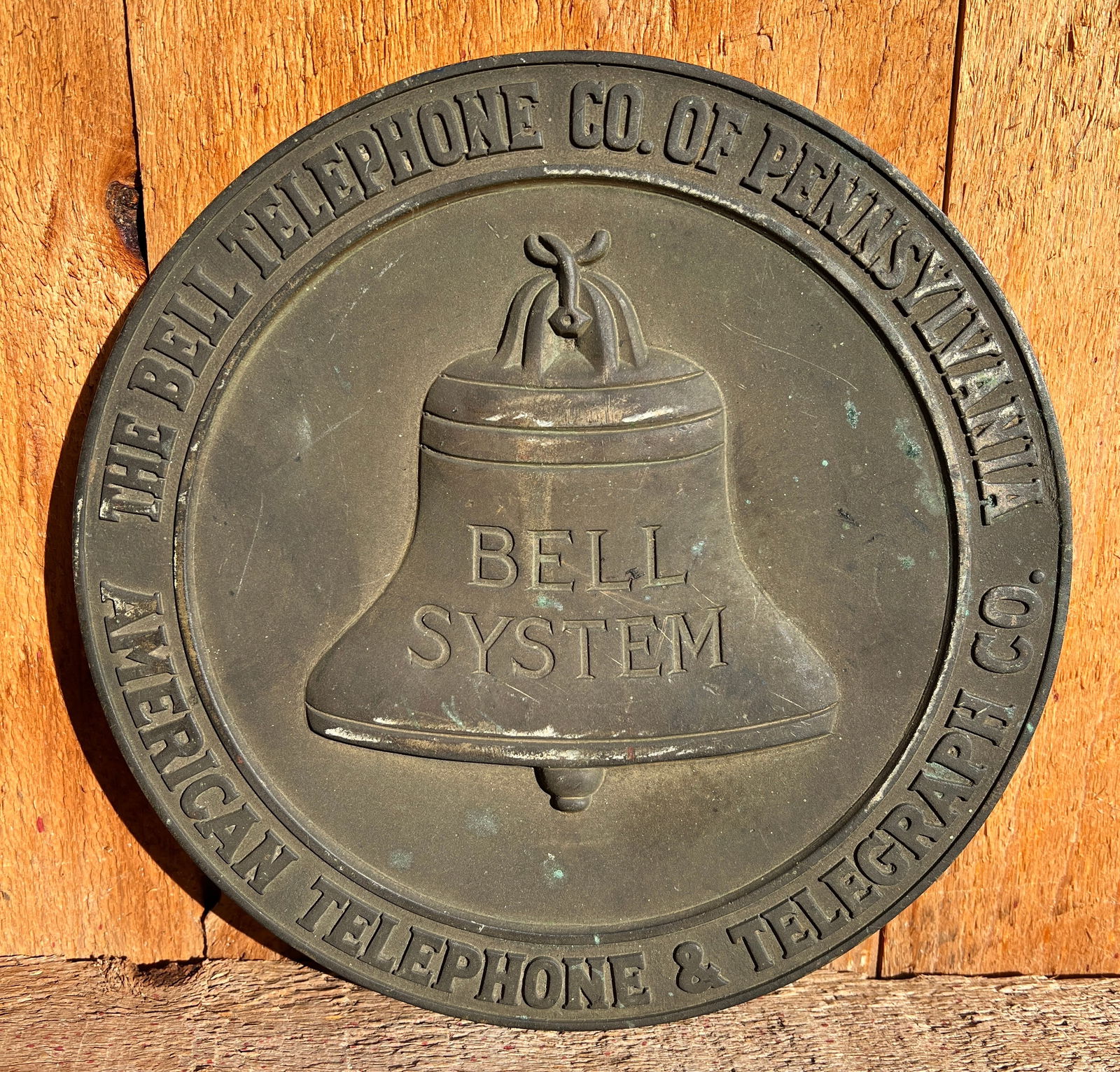 Bronze American Telephone & Telegraph Co. Bell System Advertising Sign Pennsylvania (1 of 3)
