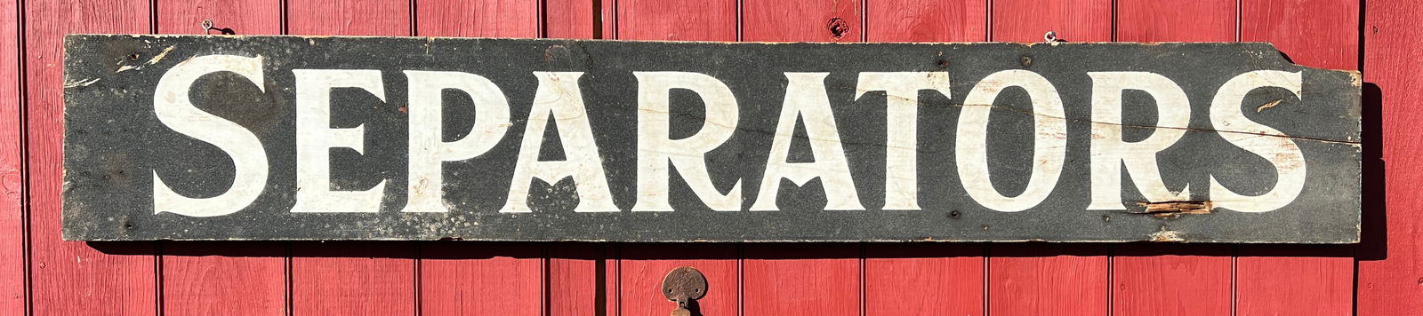 Country Folk Art Smaltz Painted Separators Farm Wood Sign: Beautiful Fonts on this honest old Country Farmhouse Sign. What's to Love - Cow Milk Separators were important for all the dairy farms at one time.