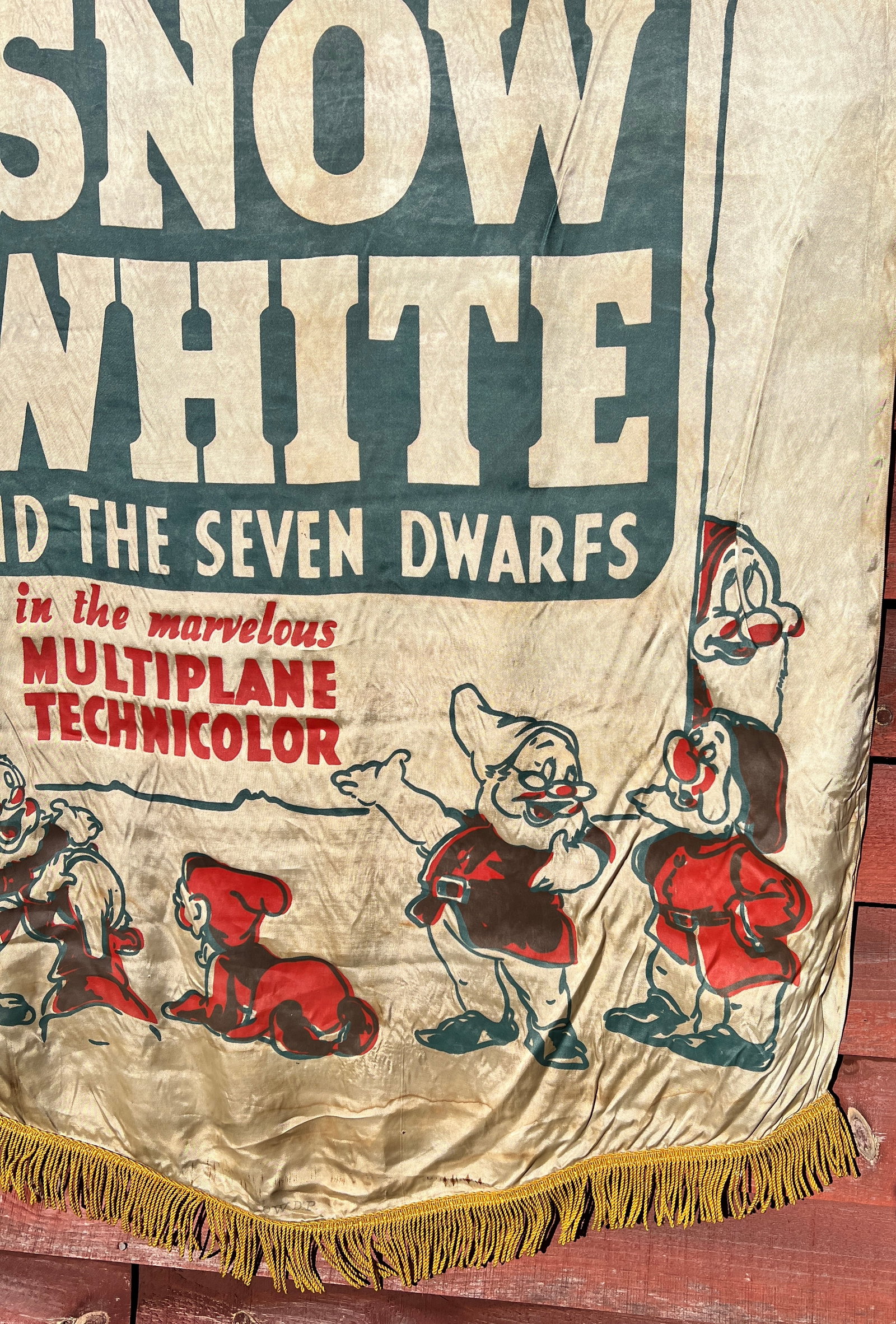 Walt Disney's Snow White & Seven Dwarfs Movie Advertising Technicolor Banner Poster Sign - 7