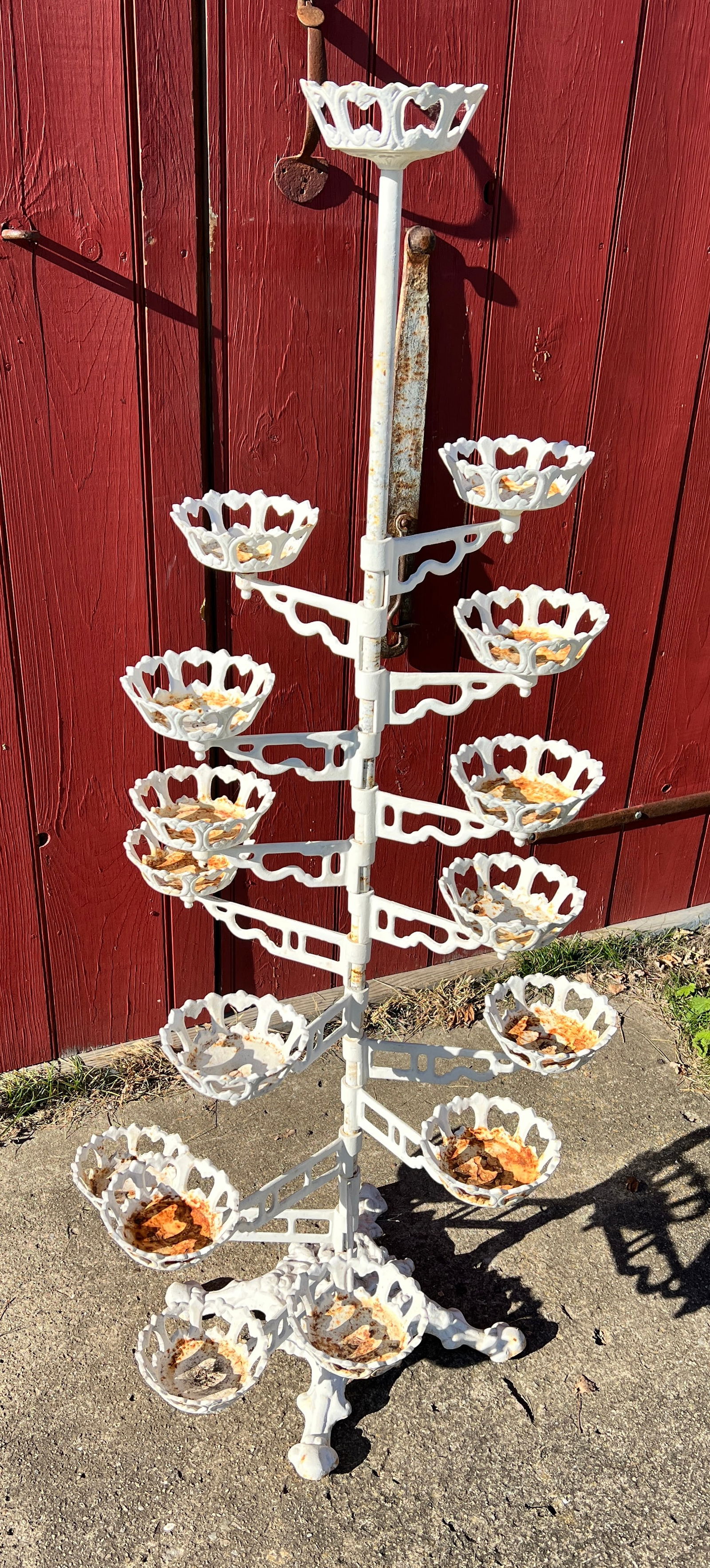 Antique Wonderful Victorian Cast Iron Garden Fancy Planter Urn (1 of 11)