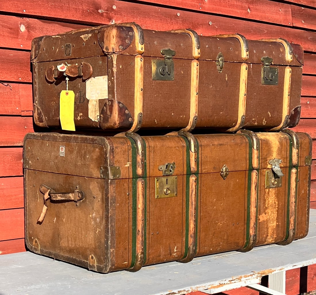 2 Steamer Travel Trunks Suitcases - Madler , The Crescent (1 of 11)