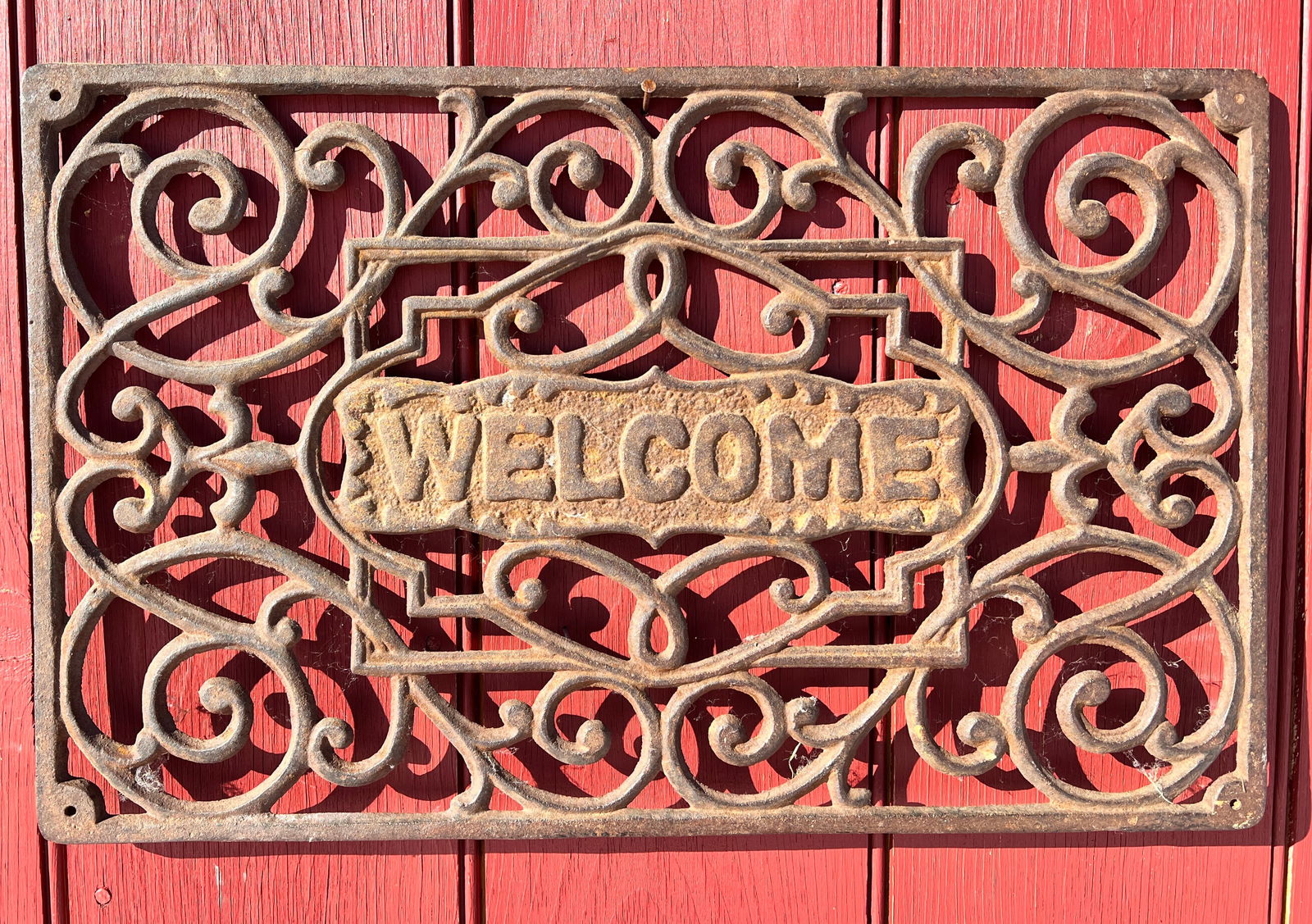 Quality Antique Cast Iron Welcome Double Sided Sign (1 of 4)