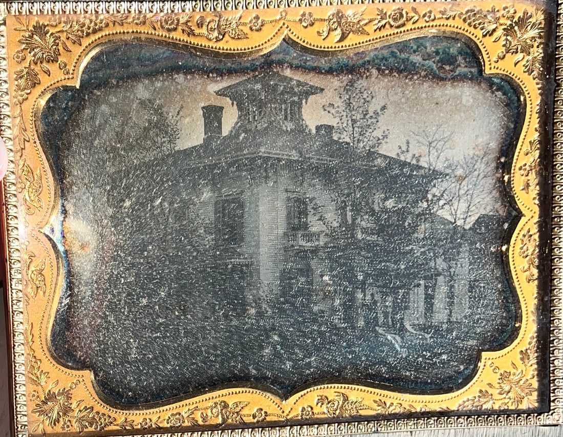 Half Plate Daguerreotype Photograph of a Large Fancy Mansion House (1 of 8)