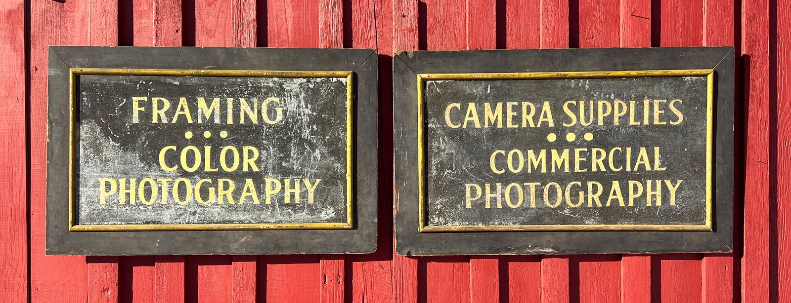 Antique Advertising Photograph Camera Pair of Signs (1 of 11)