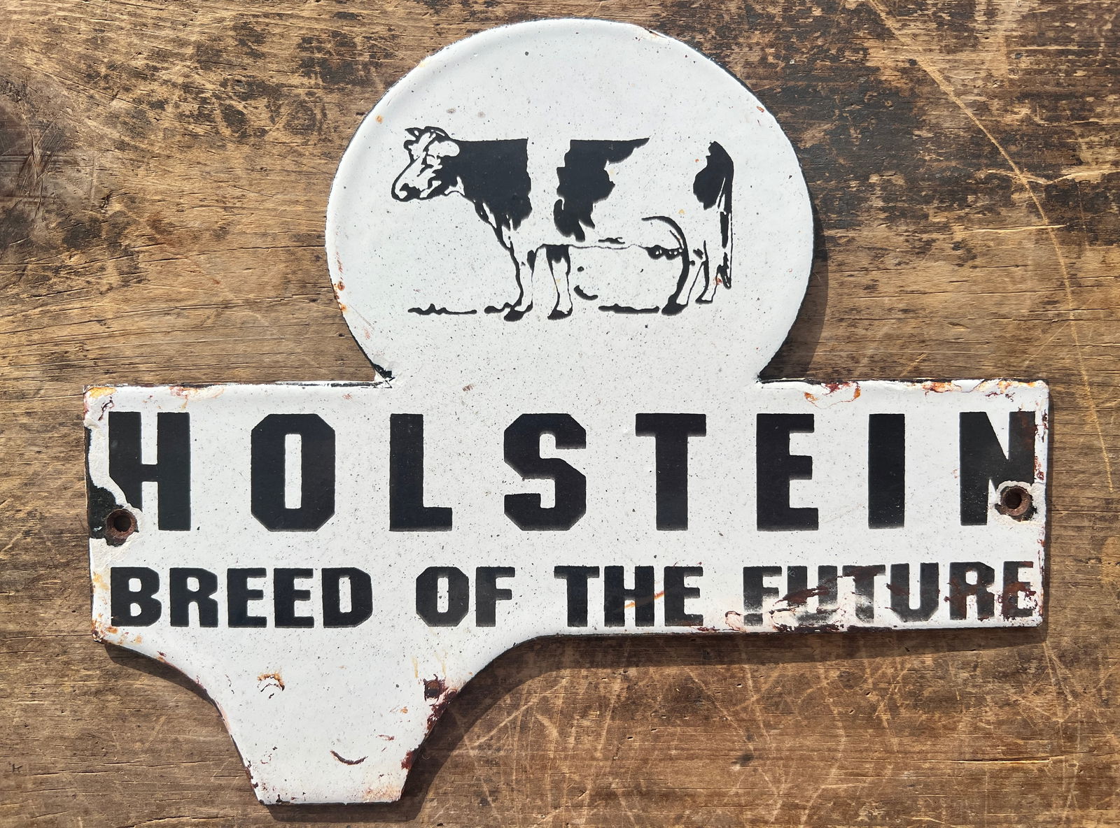 Holstein Cow Tractor Farm Porcelain Advertising Sign (1 of 4)