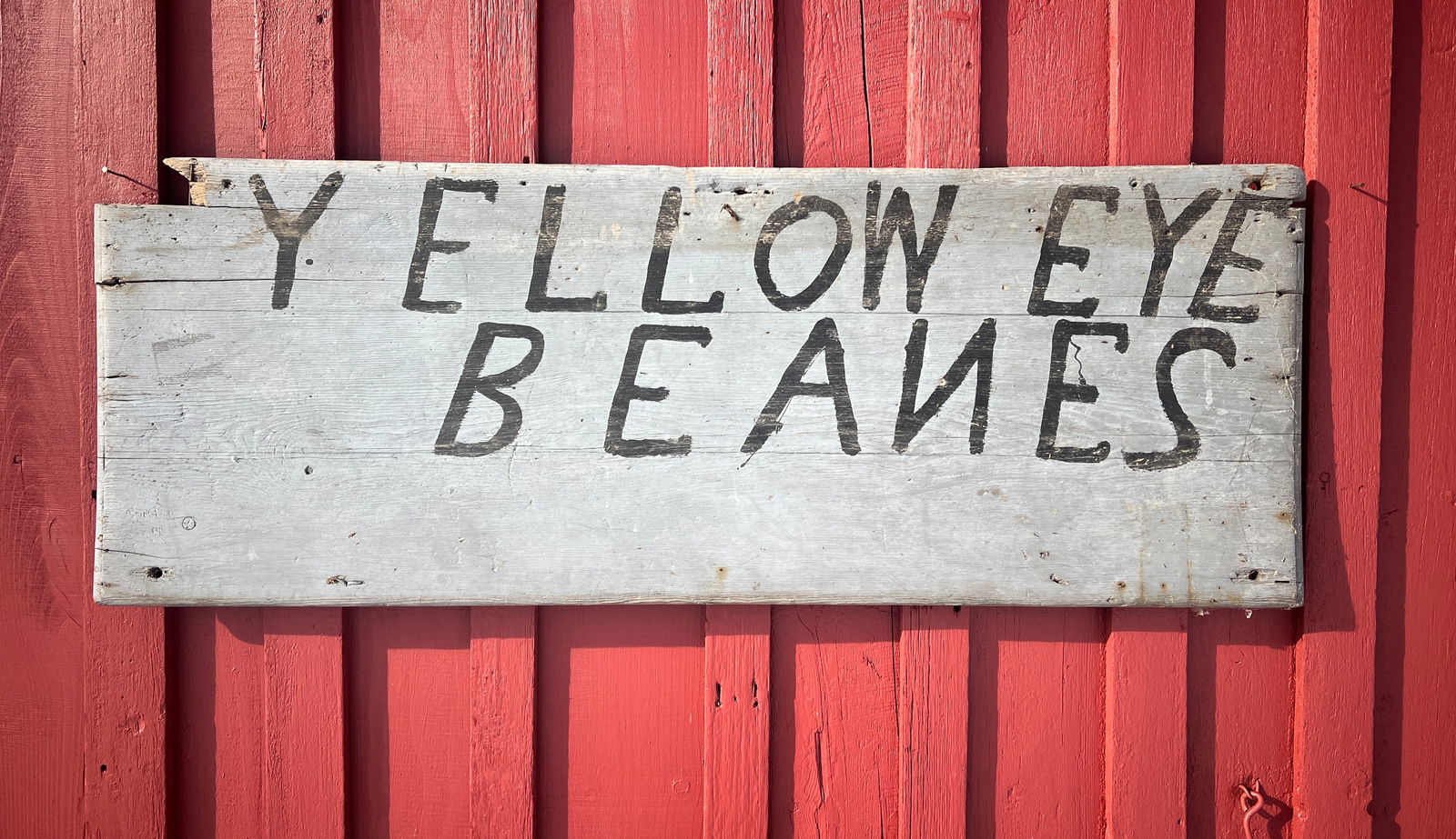 Folk Art Yellow Eye Beans Farm Country Painted Roadside Sign (1 of 5)